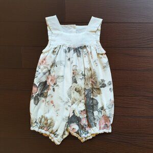 Bognar & Piccolini Floral Linen Bubble Romper Size NB